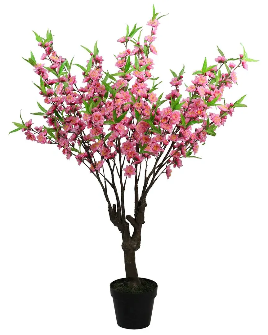 43.5in Potted Peach Blossom Artificial Tree - Pink image