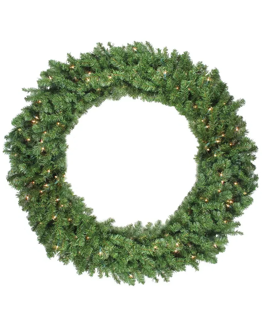 48in Pre-Lit Canadian Pine Christmas Wreath - Green