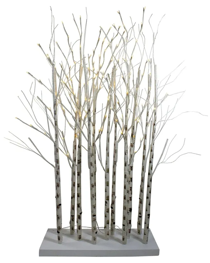 4ft LED Lighted Birch Twig Tree Cluster - White image