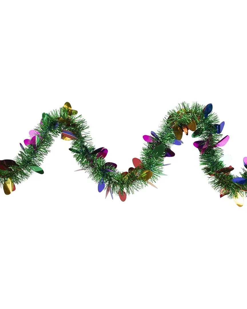 50ft Christmas Light Tinsel Garland - Green image