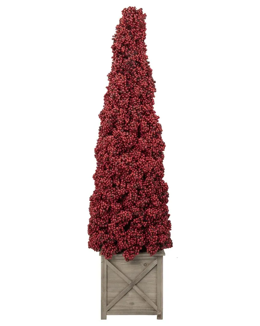 50in Artificial Berry Cone Christmas Topiary - Red