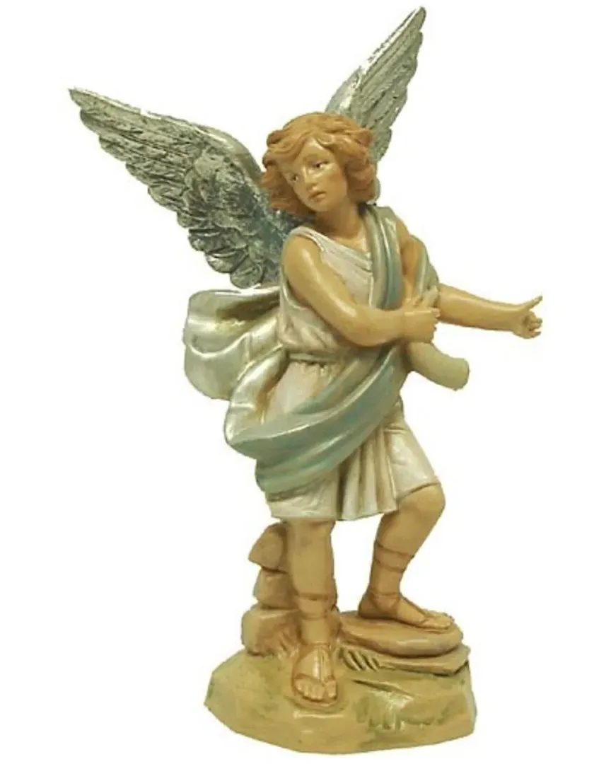 5.75in Hand Painted Raphael Angel Figurine - Blue, Polymer image