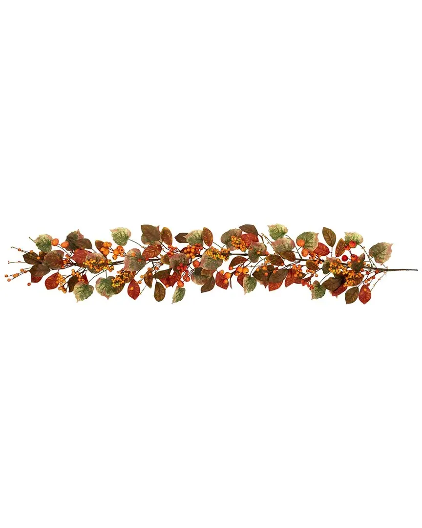 5ft Fall Harvest Artificial Garland with Pumpkins - Orange