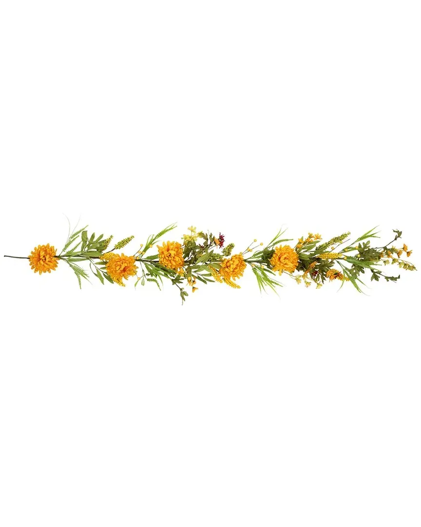 5ft Peony Artificial Fall Harvest Garland - Orange image