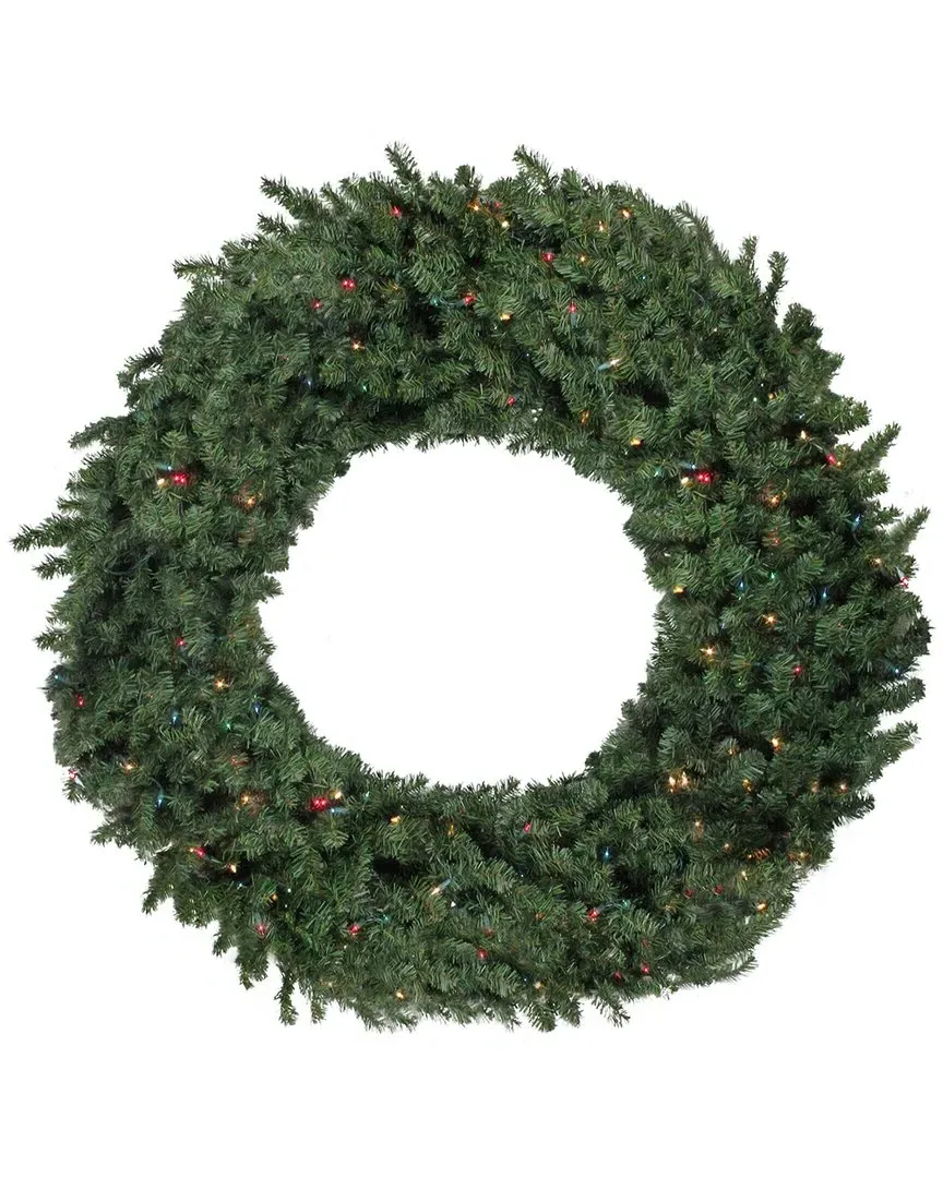 6ft Pre-Lit Canadian Pine Christmas Wreath - Green