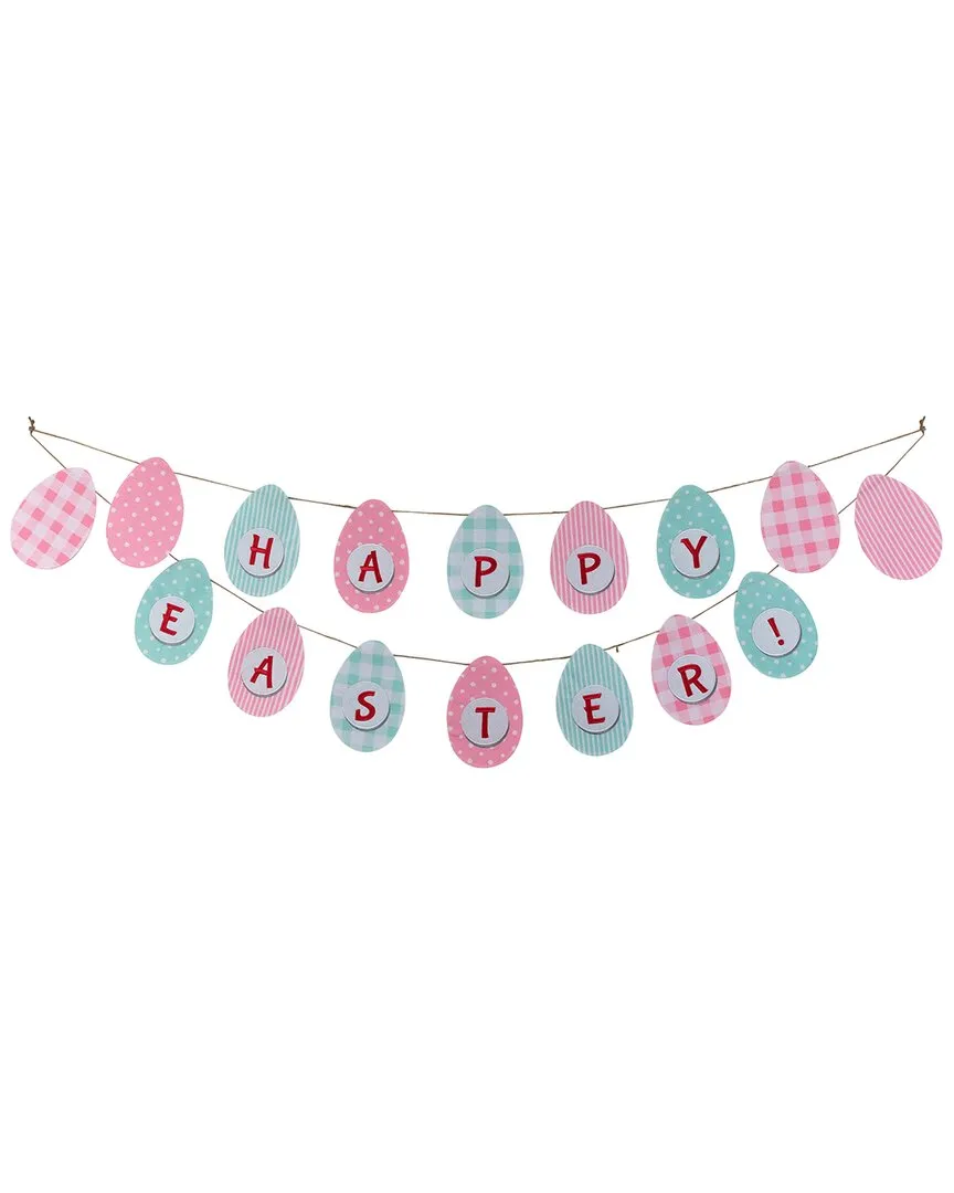 70in Pastel Checkered Easter Banner - Green image