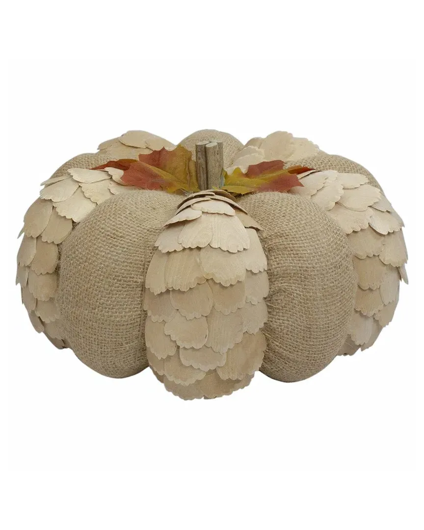 9in Tabletop Pumpkin Decoration - Brown, Wood