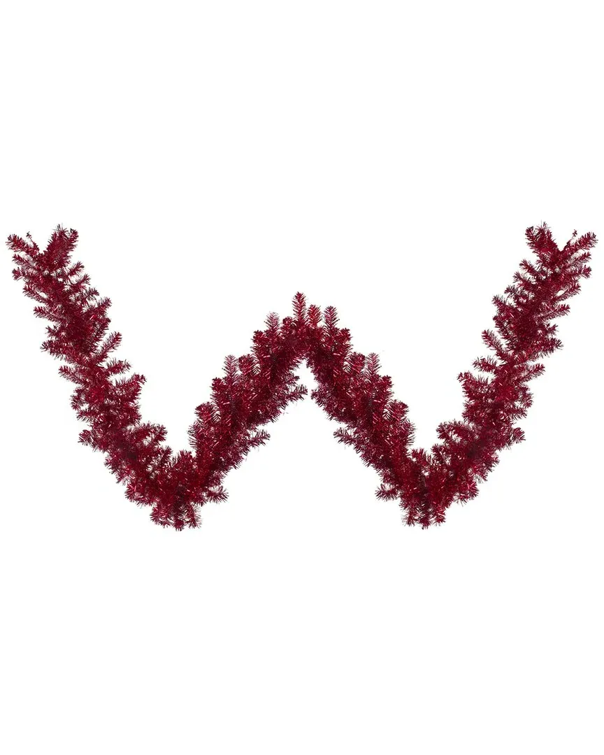 9x12-Inch Metallic Tinsel Christmas Garland - Red image