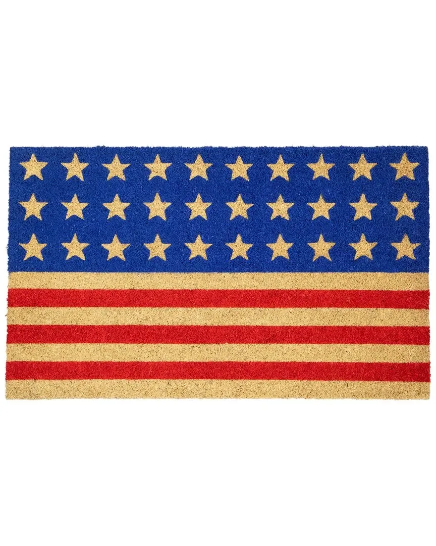 Americana Stripes & Stars Coir Outdoor Doormat - Blue, Coir