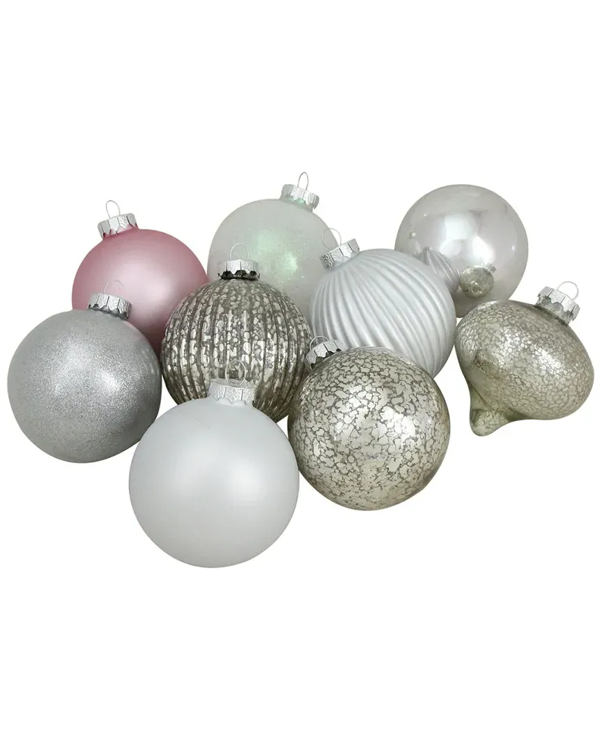 Ball & Onion Shaped Christmas Ornaments - Silver, Glass image
