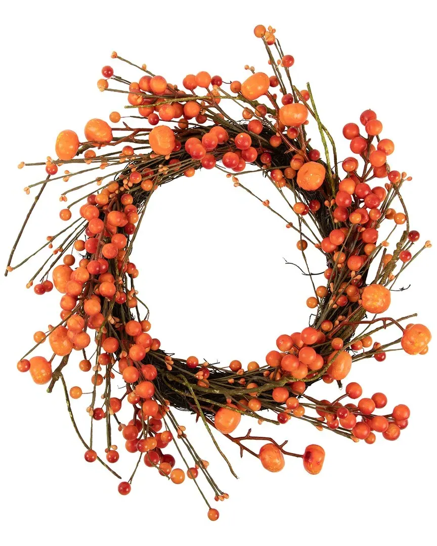 Berries with Mini Pumpkins Fall Harvest Wreath - Red image