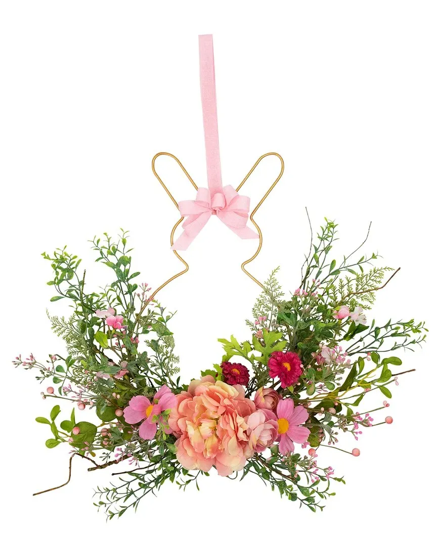 Bunny & Peony Mixed Floral Wall Hanging - Pink image