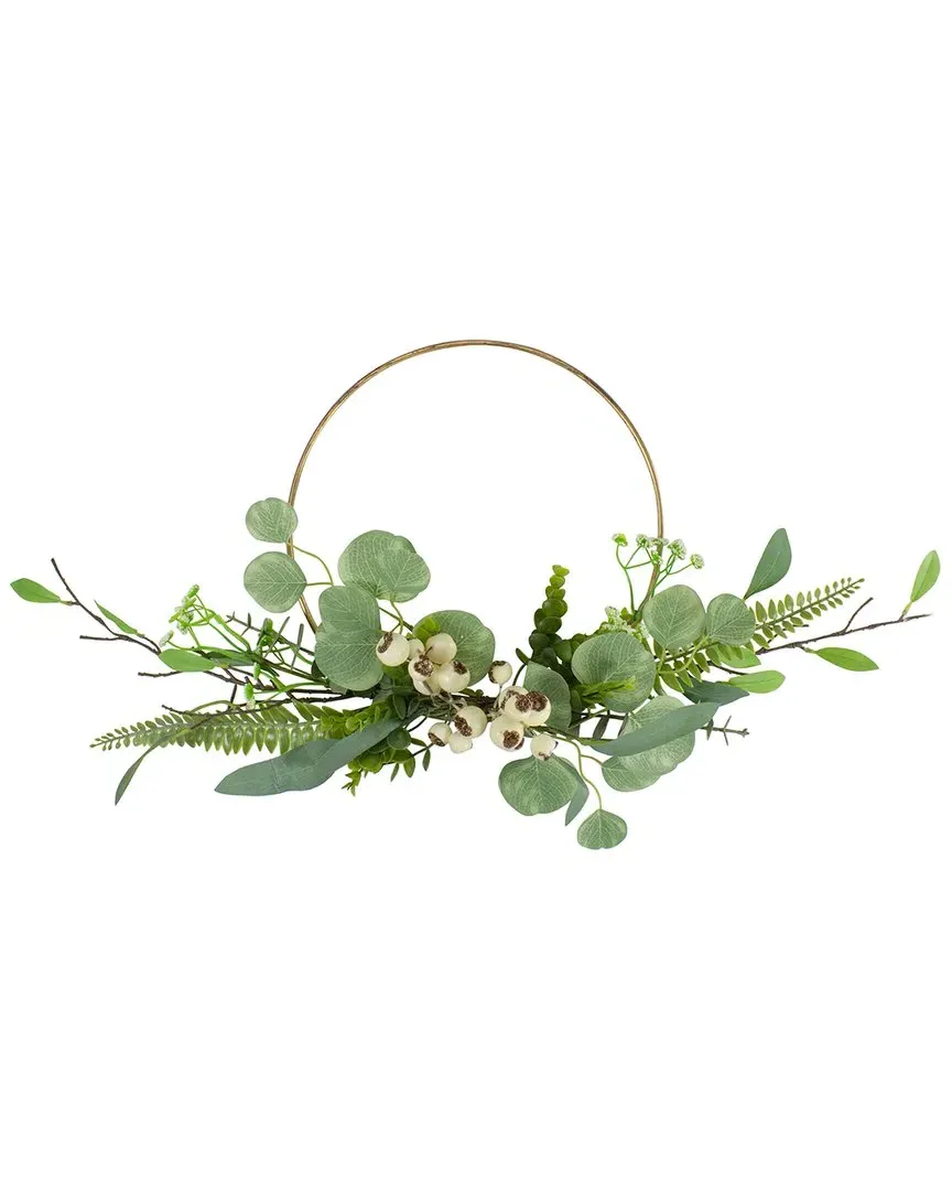 Eucalyptus Leaf & Fern Ring Wreath - Green image