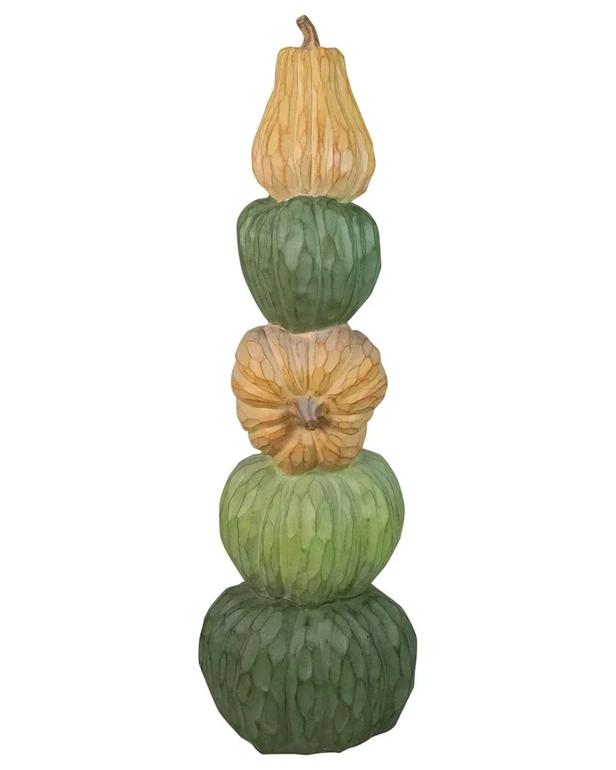 Five Tiered Stacked Pumpkins Thanksgiving Decor - Orange image