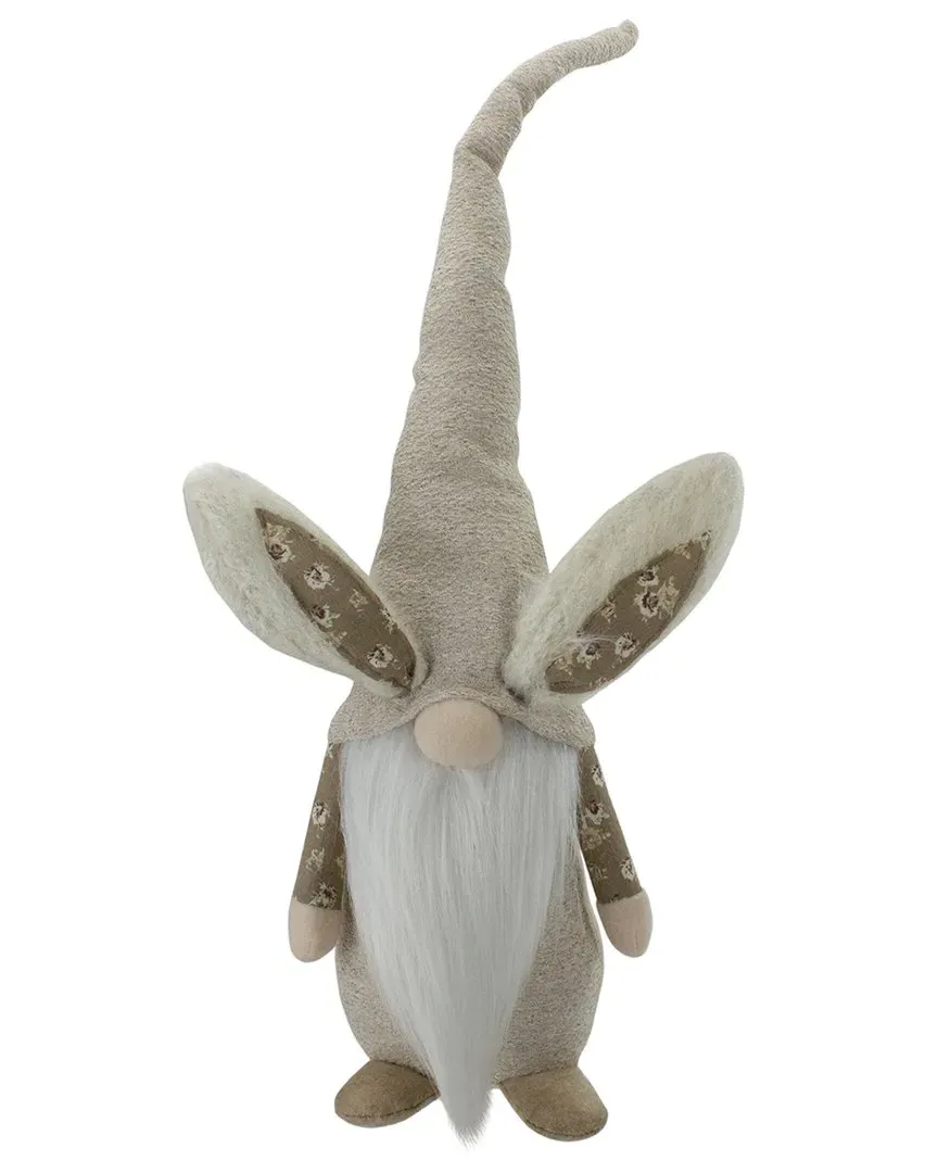 Floral Standing Gnome Figure with Bunny Ears - Beige image