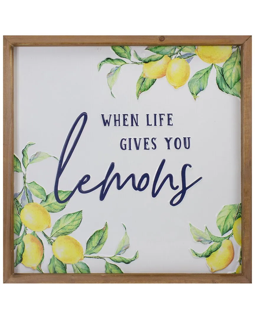 Framed "When Life Gives You Lemons" Metal Sign - White image