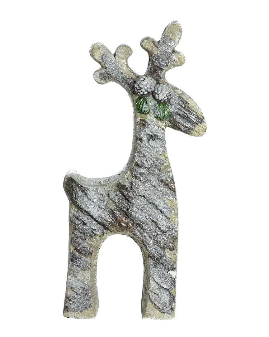 Glittered Christmas Reindeer Table Decoration - Grey image