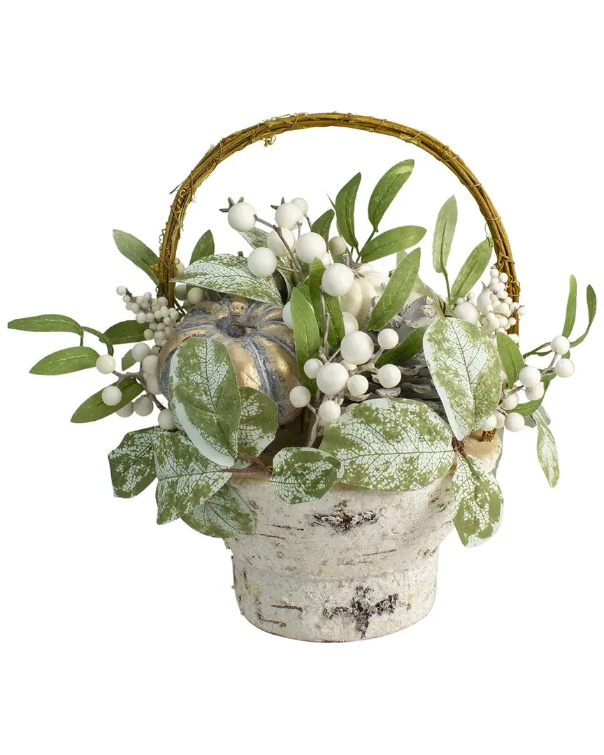 Gourds & Berries Fall Harvest Birch Basket - Green