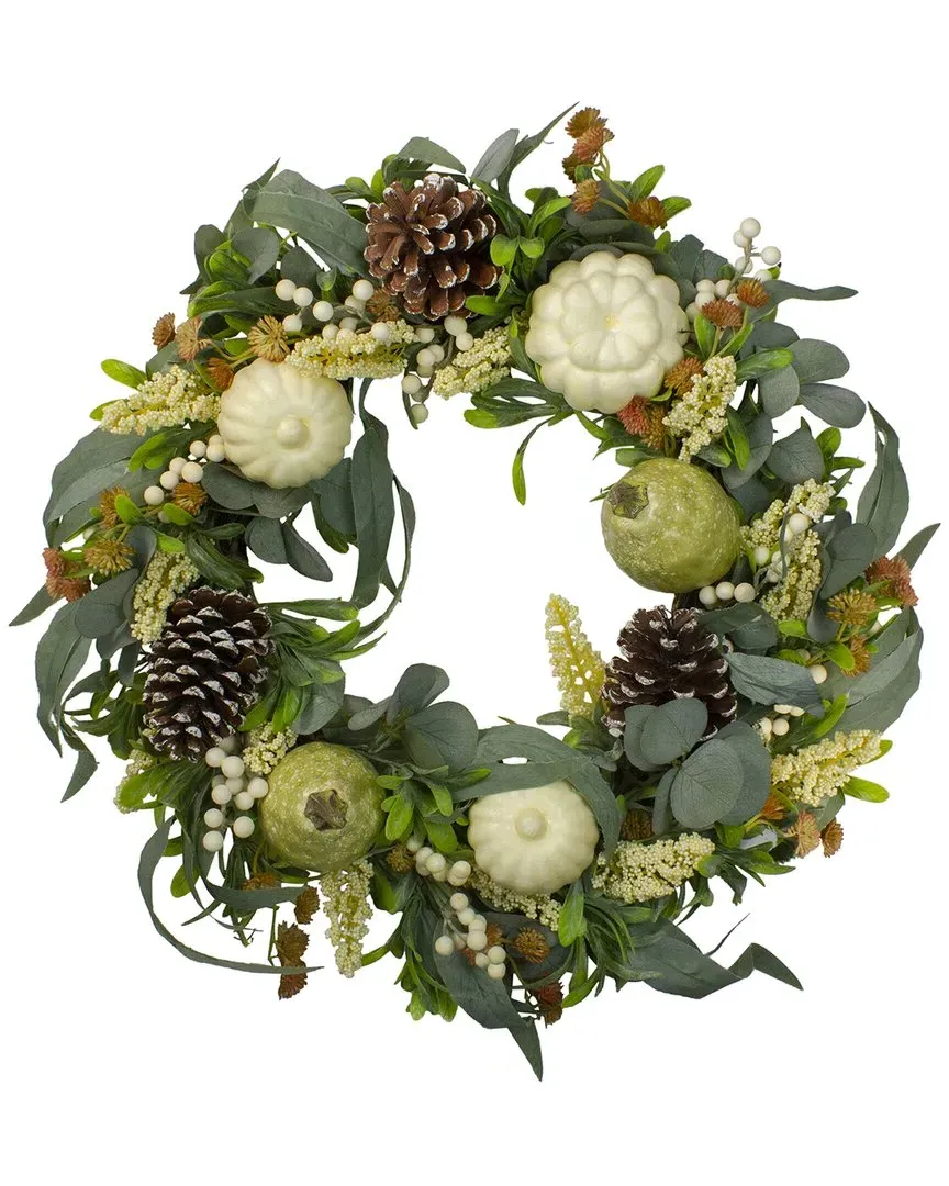 Gourds & Foliage Thanksgiving Wreath - Green
