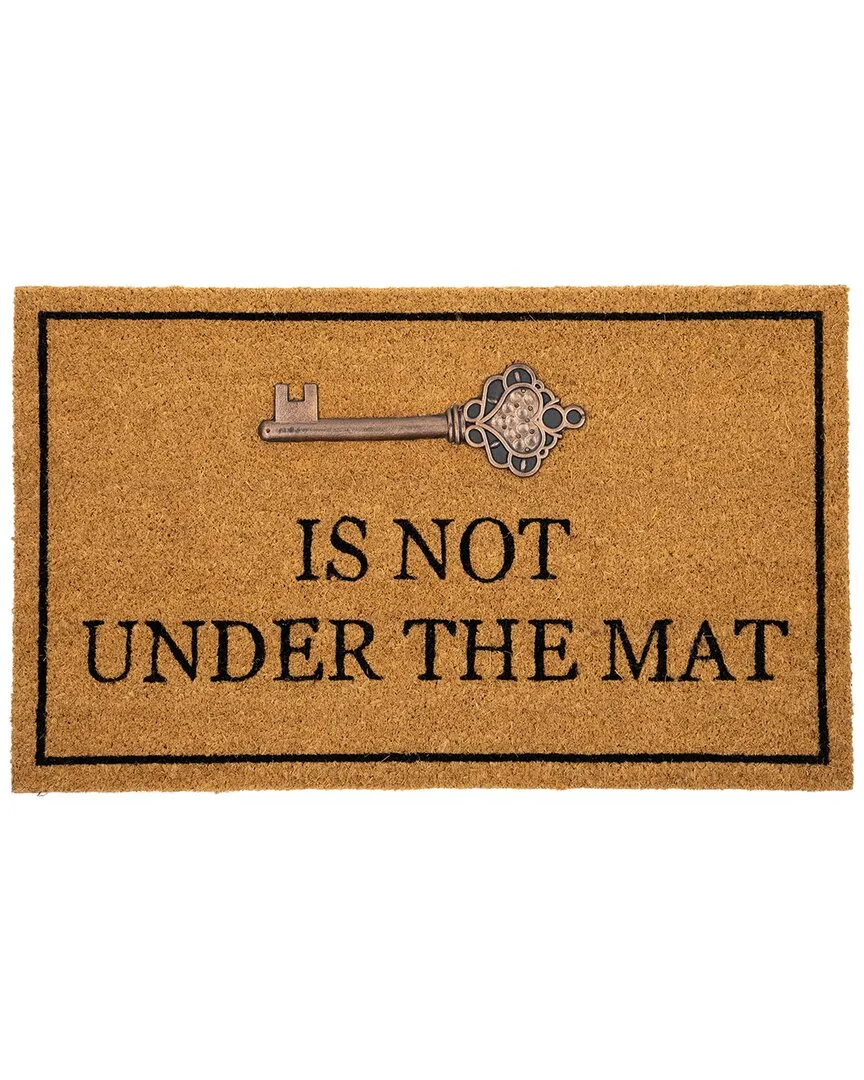 Key Is Not Under The Mat Coir Outdoor Doormat - Brown