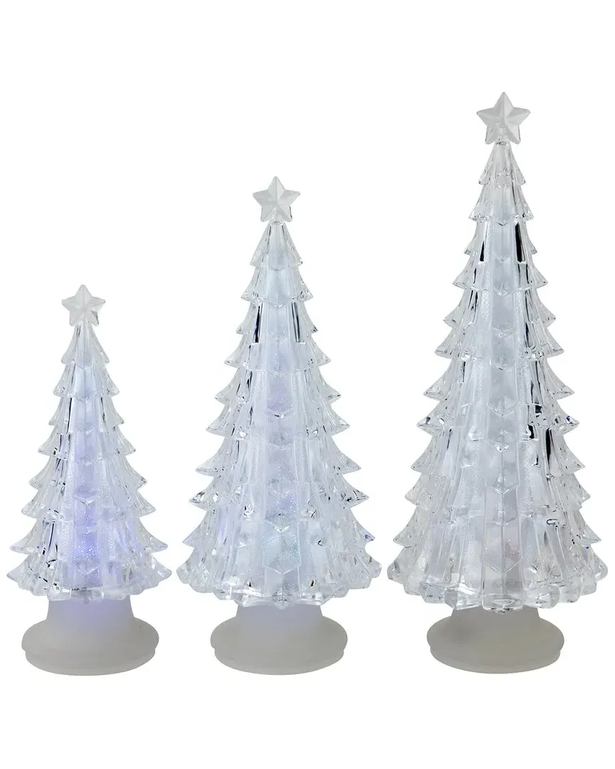 LED Color Changing Christmas Tree Figurine Set - Clear, Acrylic image