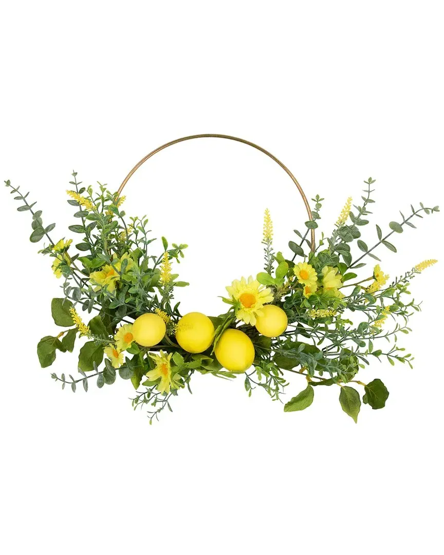 Lemon & Daisy Half Wreath - Green