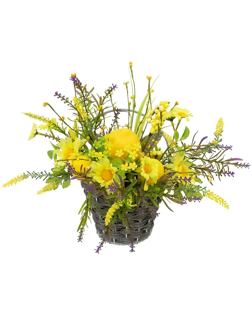 Lemon & Daisy Wall Basket - Yellow image