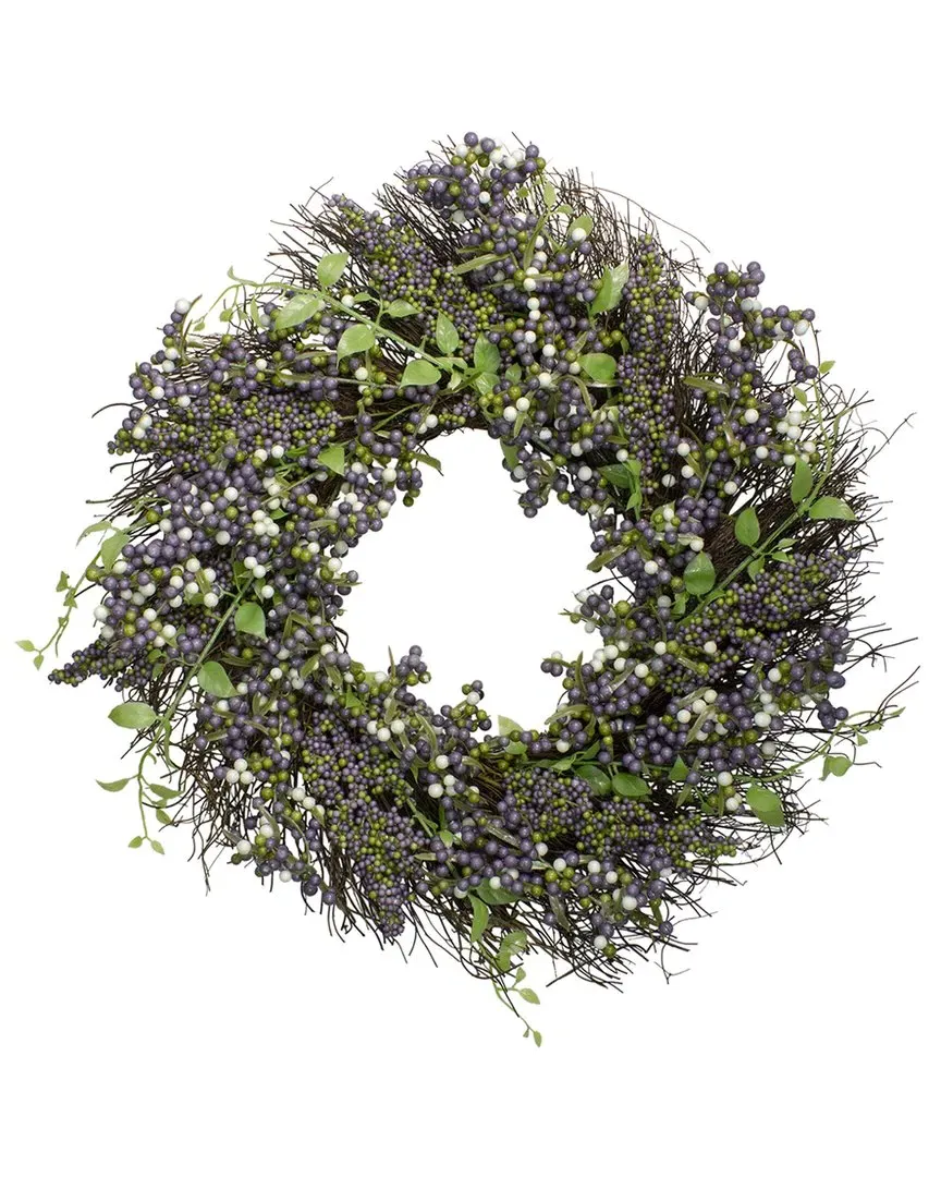 Mini Berry Artificial Thanksgiving Wreath - Purple image