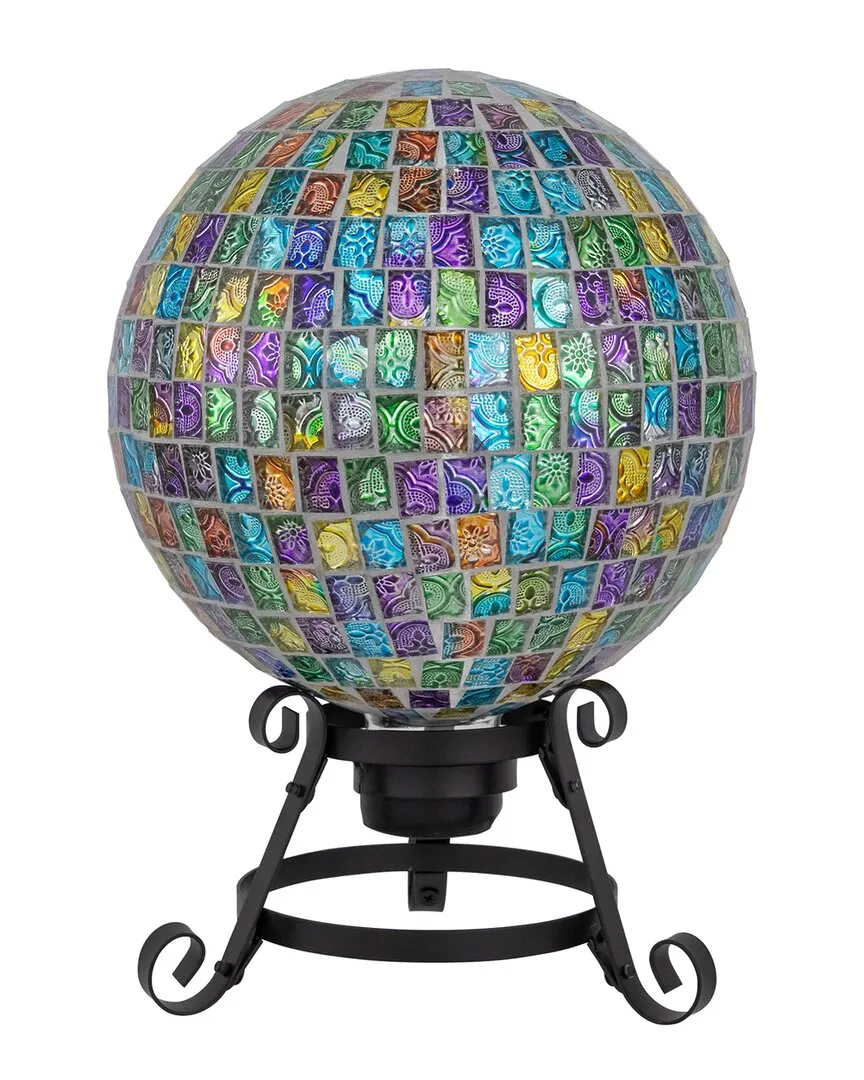 Mosaic Window Pane Outdoor Garden Gazing Ball - Multicolor, Glass