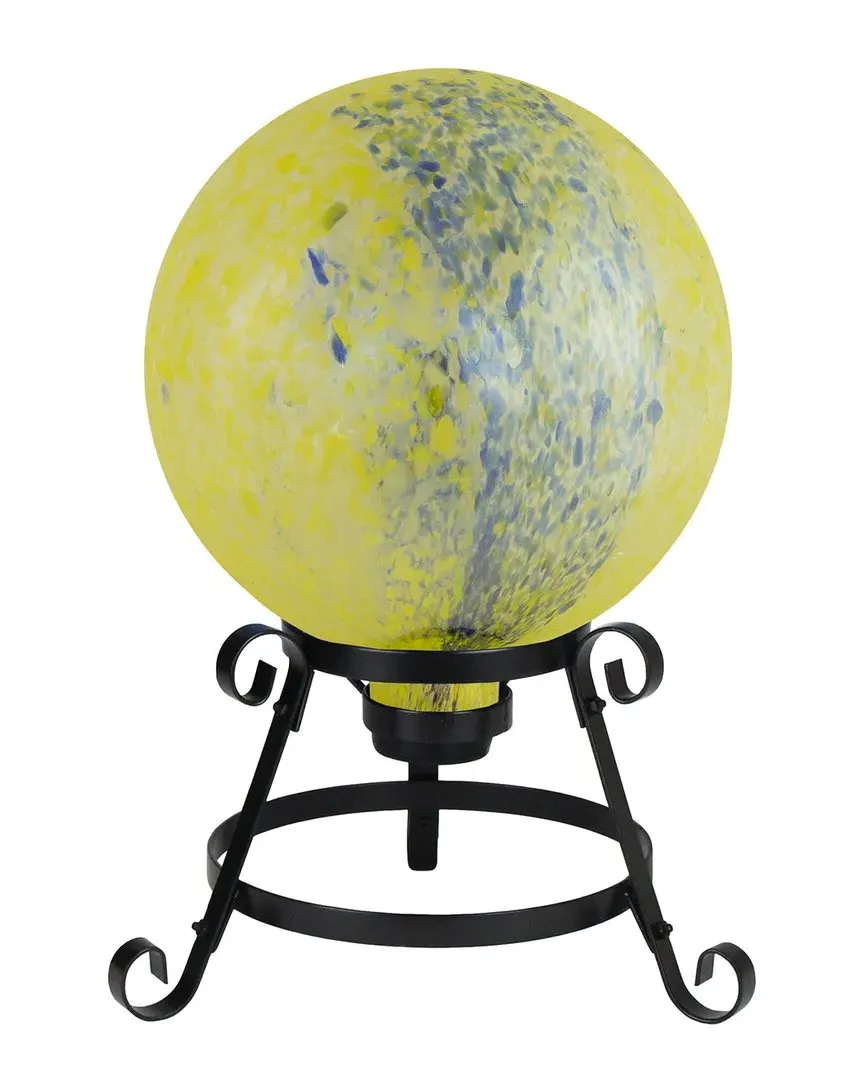 Northlight 10in Reflective Speckled Glass Garden Gazing Ball - Yellow image