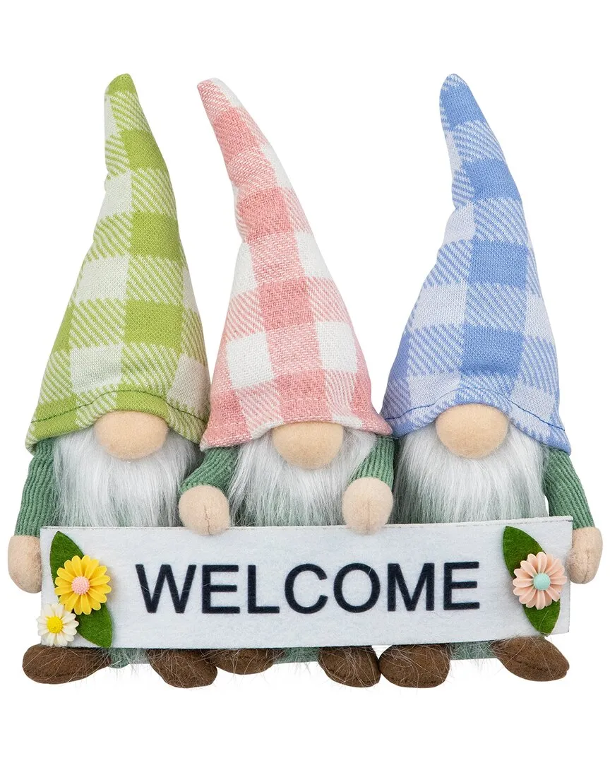 Northlight Gnome Trio with Welcome Banner Table Decoration - Green image