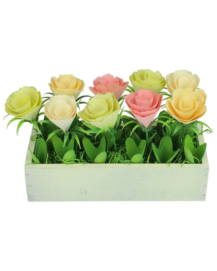 Potted Springtime Artificial Flowers - Yellow image