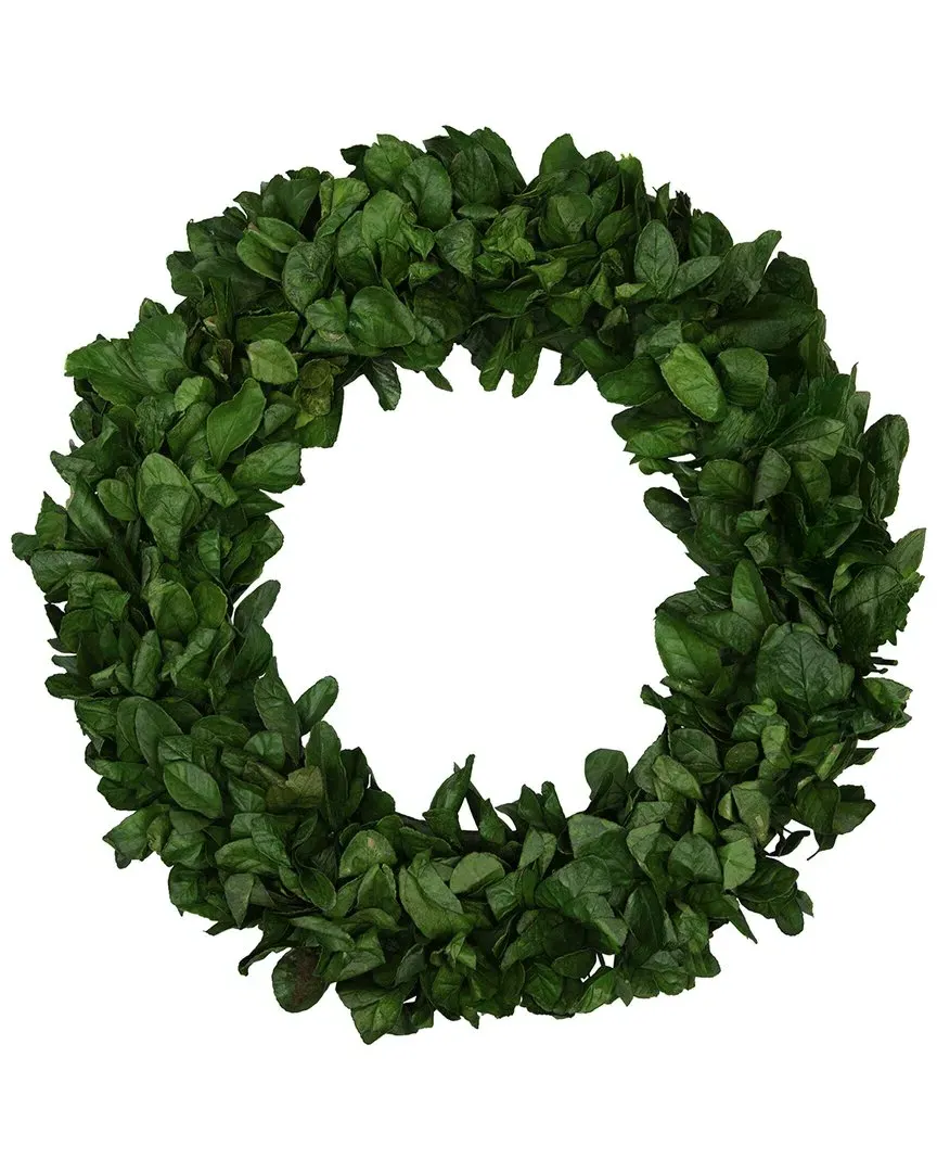 Preserved Leaf Garden Wreath - Green image