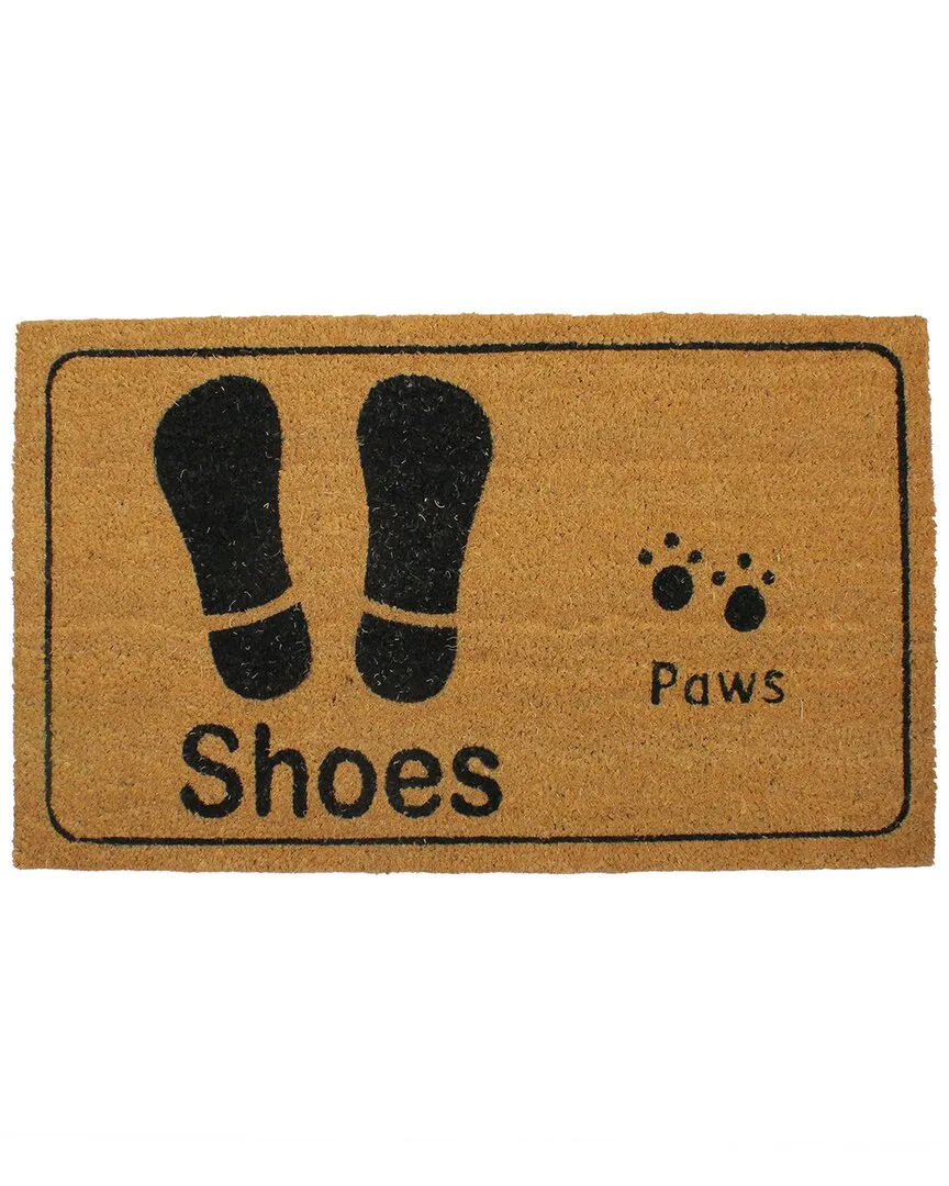 Shoe Prints & Paw Prints Doormat - Beige, Coir image