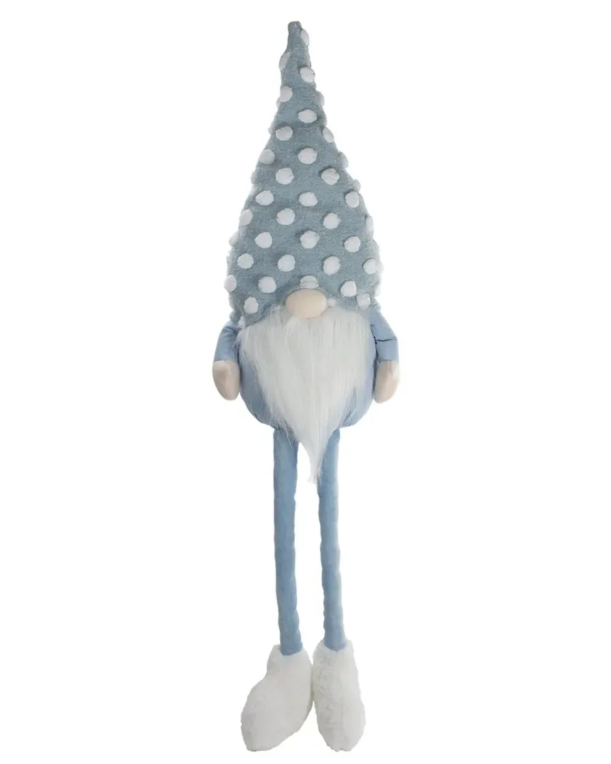 Sitting Spring Gnome Figure with Hat & Legs - Blue