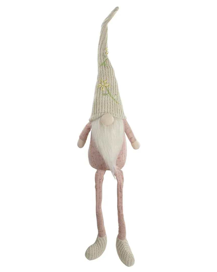 Sitting Spring Gnome Figure with Hat - Pink image