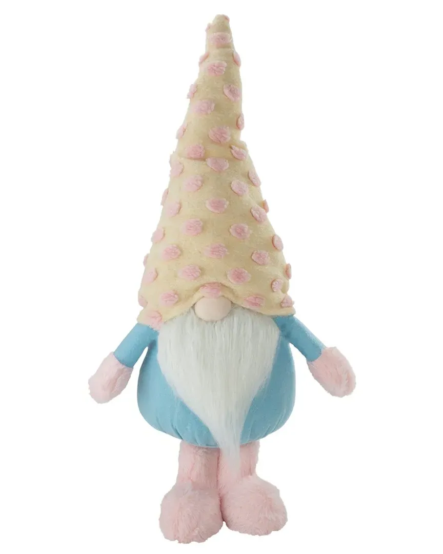 Standing Plush Gnome Figure with Hat - Blue, Polyester