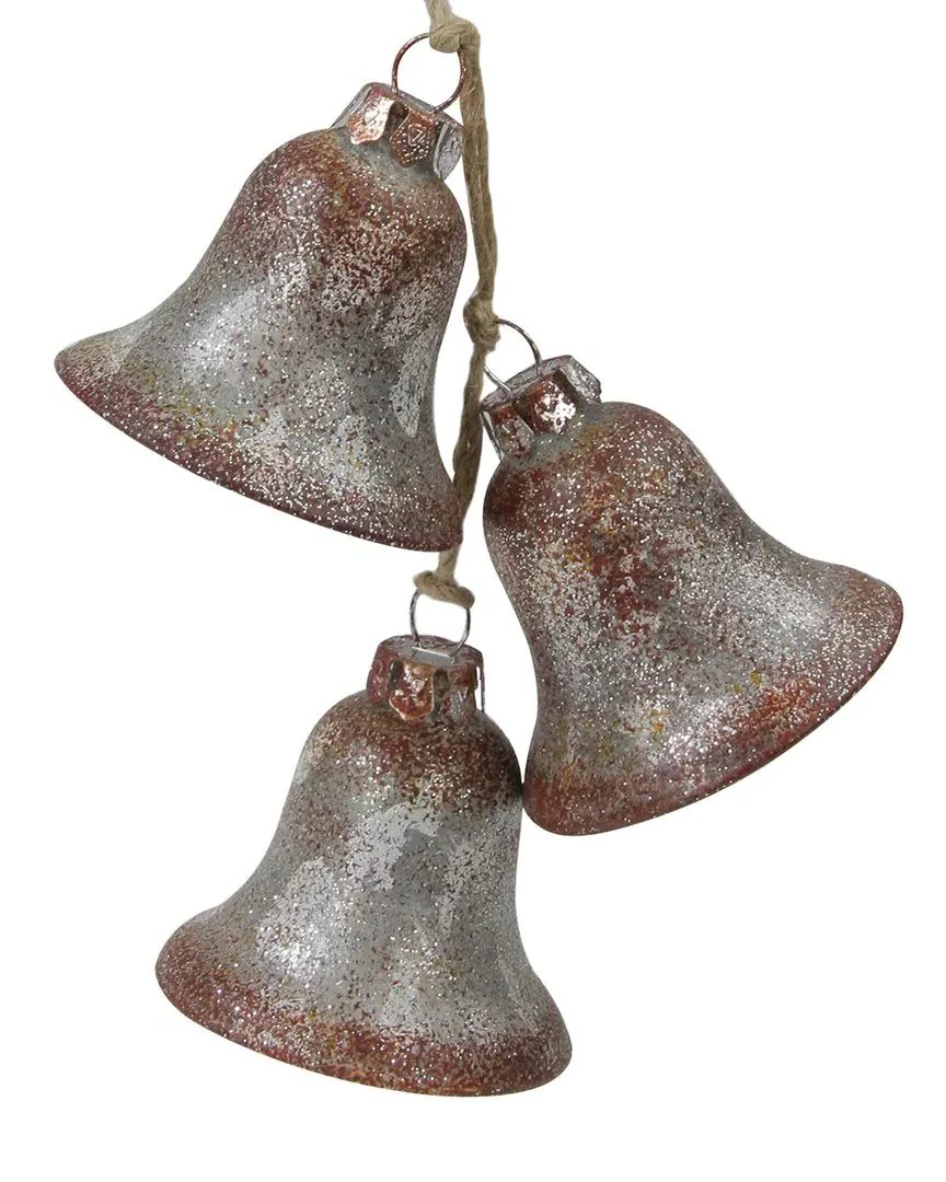 String of Bells Glass Christmas Ornament - Silver, Glass