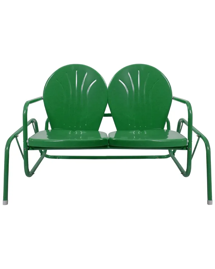 Tulip 2-Person Double Glider Chair - Green, Steel