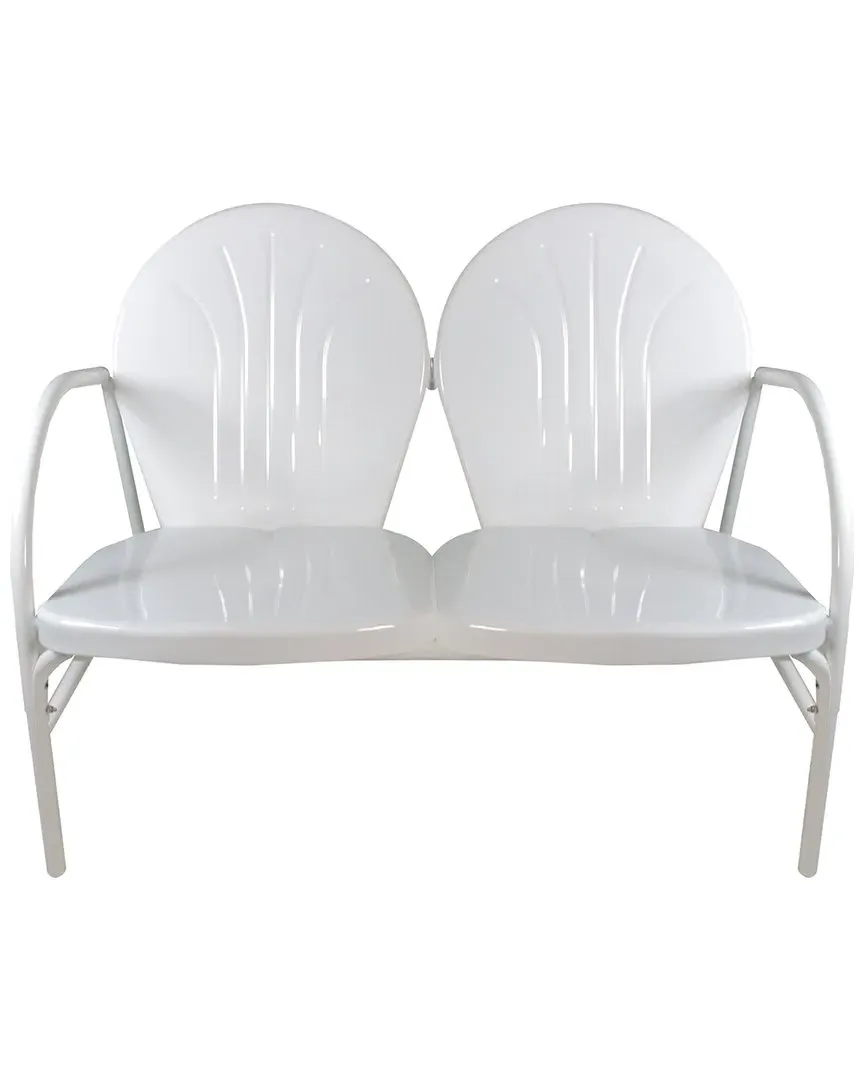 Tulip 2-Seater Loveseat - White, Steel