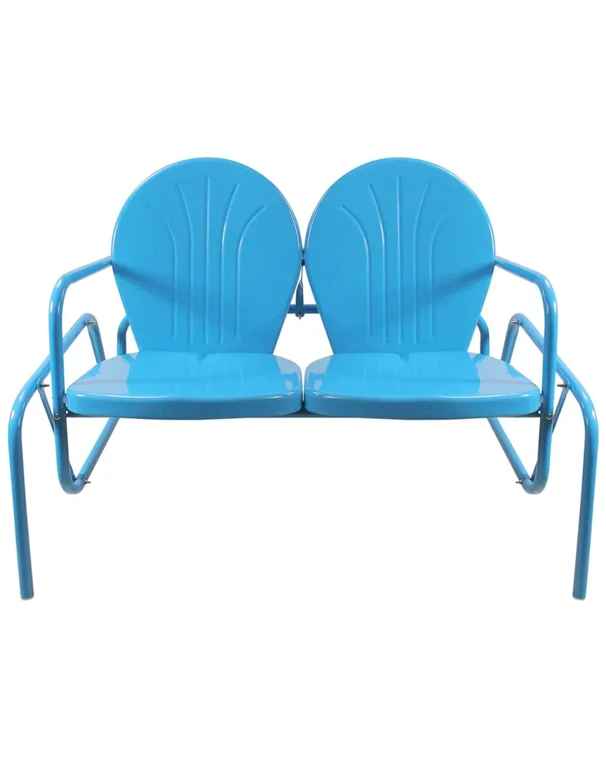 Tulip Double Glider Patio Chair - Blue, Steel
