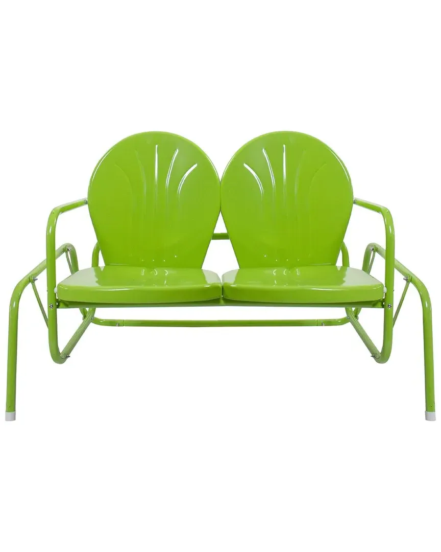 Tulip Double Glider Patio Chair - Green, Steel