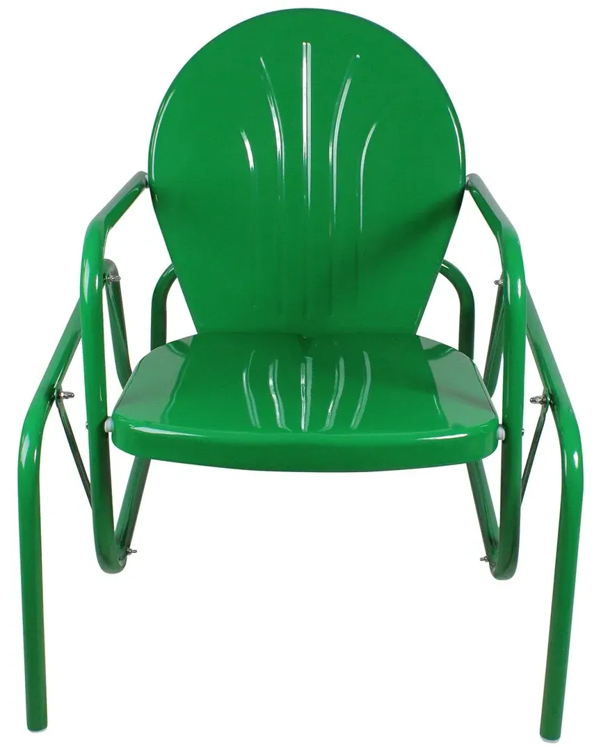 Tulip Glider Patio Chair - Green, Steel