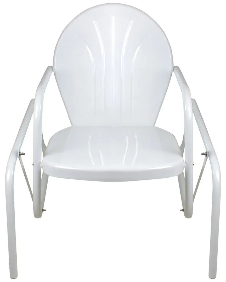 Tulip Glider Patio Chair - White, Steel