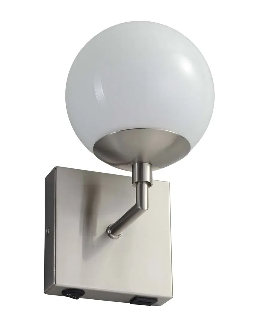 Globe Wall Sconce with Switch - Satin Nickel, Steel image