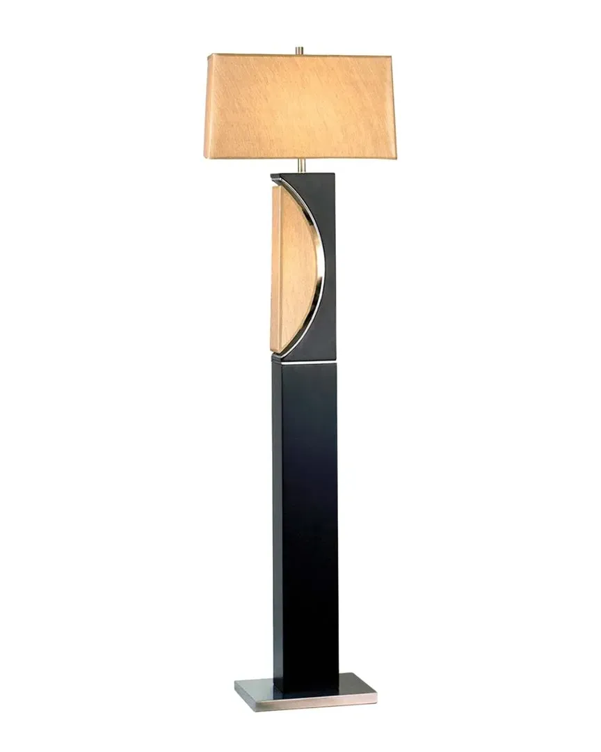 Half Moon Floor Lamp with Nightlight - Brown