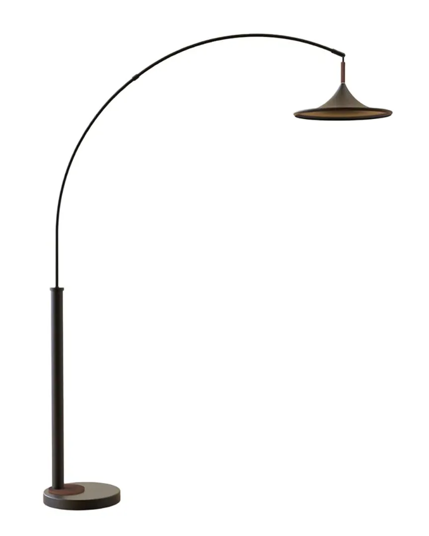 Lodi 67in Arc Floor Lamp - Matte Black, Walnut