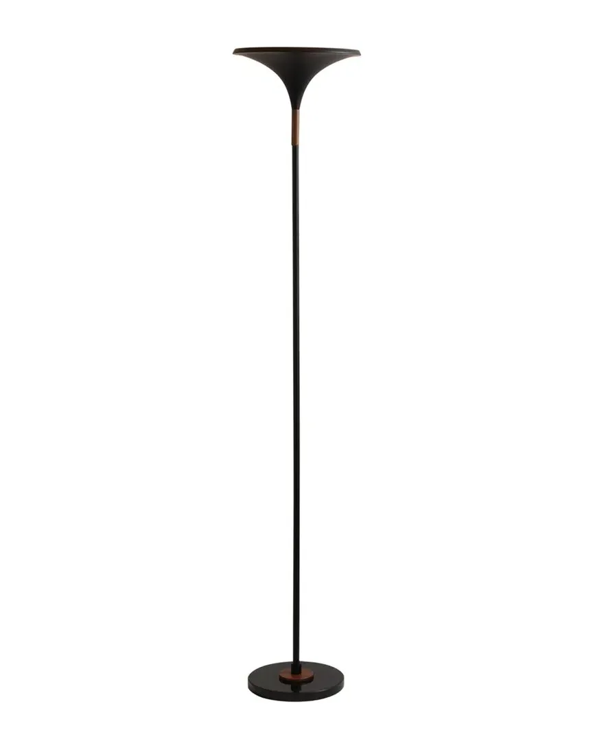 Lodi Torchiere Floor Lamp - Matte Black, Walnut