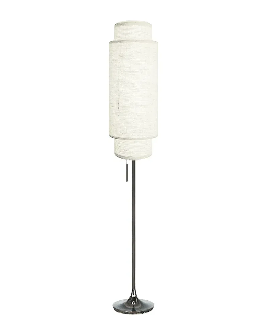Lollipop Floor Lamp with Pull Chain - Black Nickel, Linen image