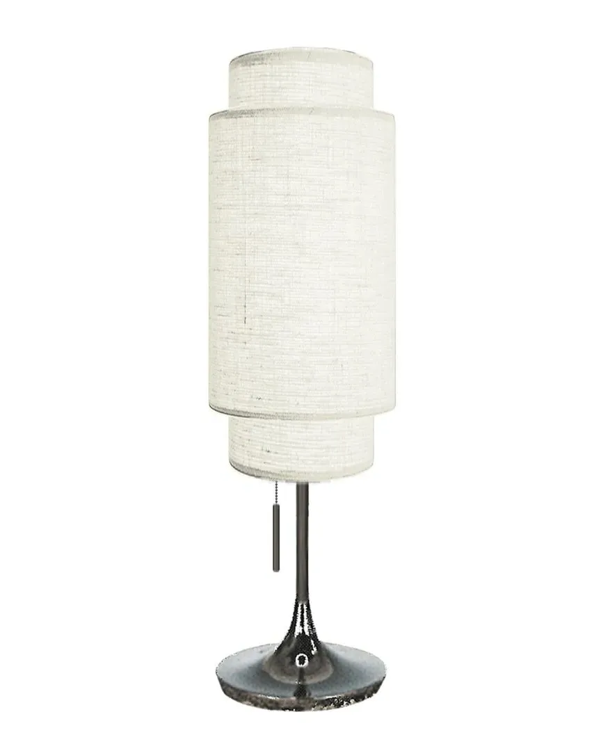 Lollipop Table Lamp - Black Nickel, White Linen image